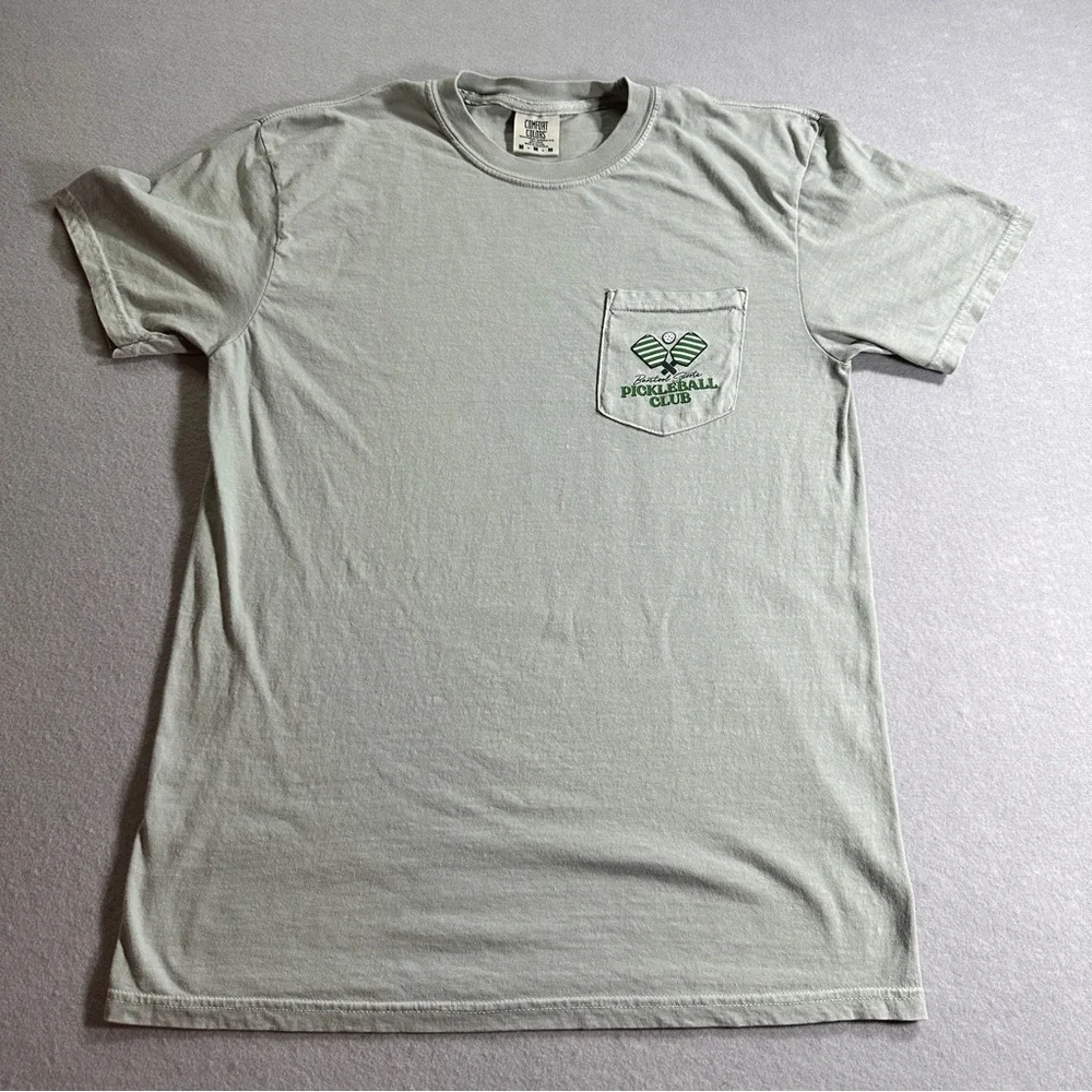Barstool Sports Pickleball Club T Shirt Mens Medium Green Pocket‎ Tee Comfort